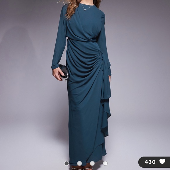 ASOS Dresses & Skirts - ASOS Deep Blue Gathered Maxi Dress